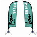 48 Hour Quick Ship 9' Razor Sail Sign Kit Double-Sided w/Scissor Base